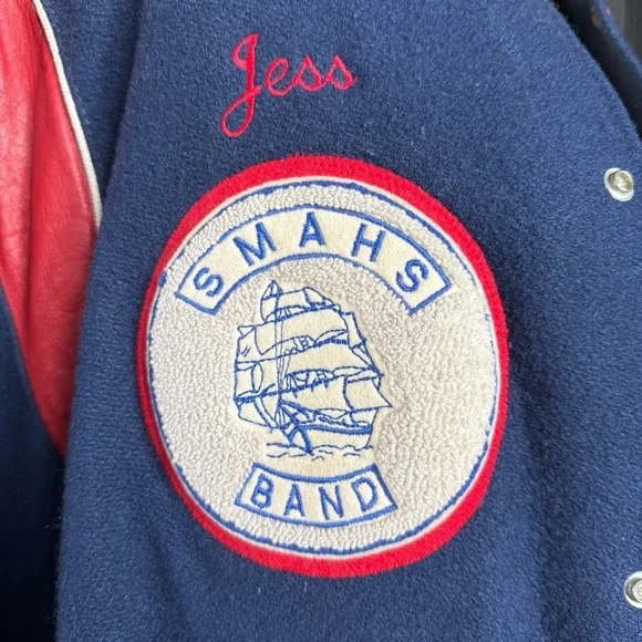 Vintage Holloway Varsity Jacket SMHS Band Drumline Wool Leather Sleeves USA XL - Picture 6 of 8
